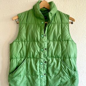 Lands' End Green Down Puffer Vest